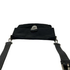 Prada Triangle Logo Tessuto Nylon Leather Shoulder Bag Pochette Crossbody Black — view 4