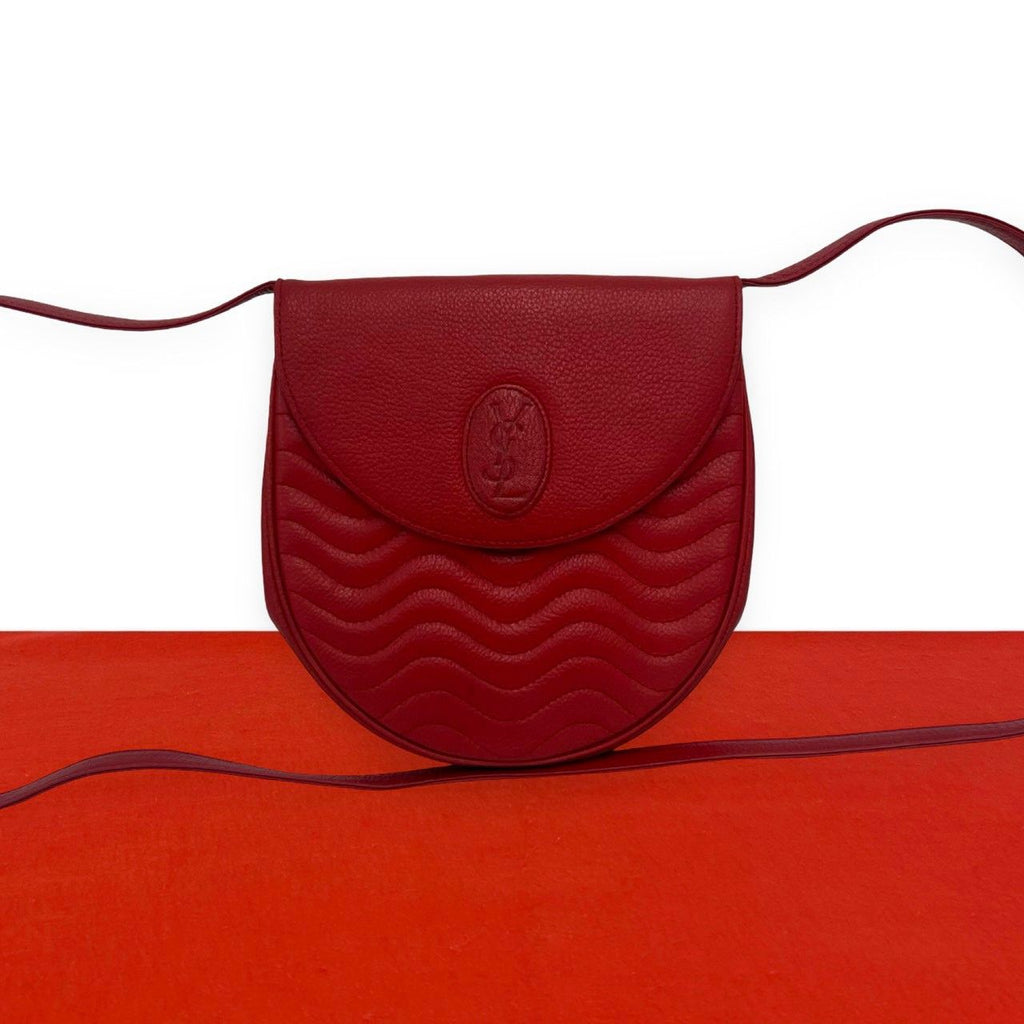 Saint Laurent Vintage YSL Cassandra Logo Leather Shoulder Bag Pochette