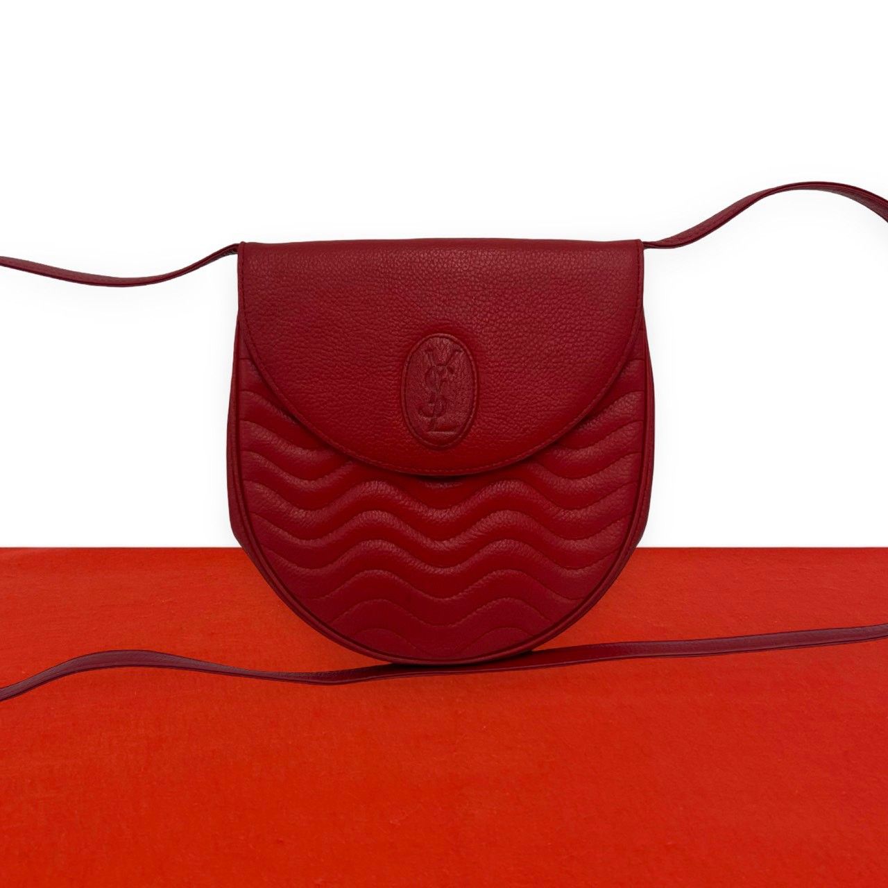 Saint Laurent Vintage YSL Cassandra Logo Leather Shoulder Bag Pochette