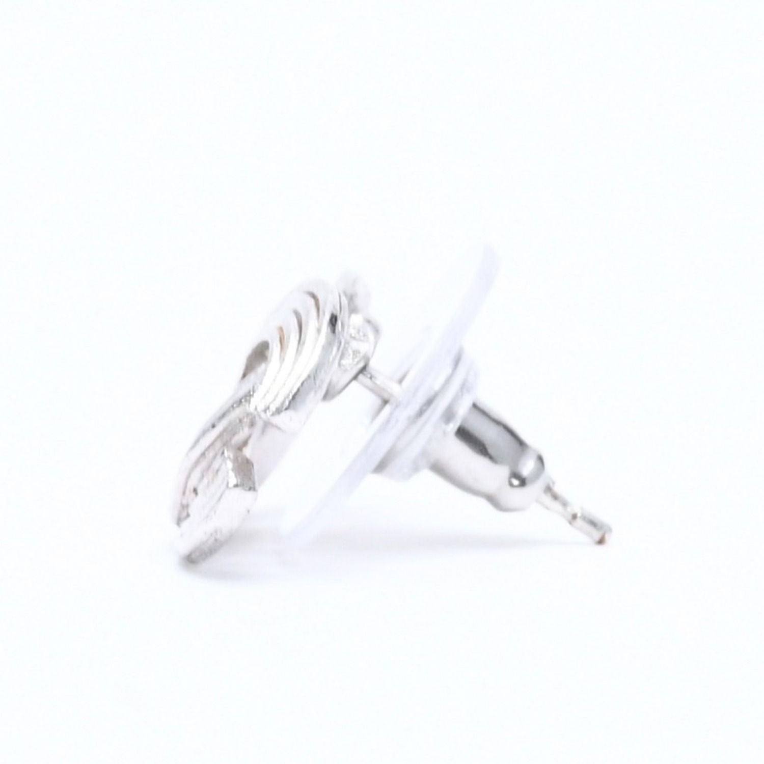 Chanel Earrings CC Logo Silver Metal — view 5