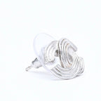 Chanel Earrings CC Logo Silver Metal — view 3