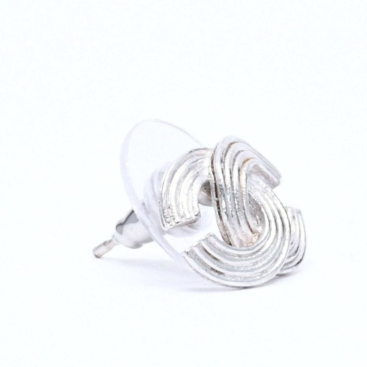 Chanel Earrings CC Logo Silver Metal — view 3
