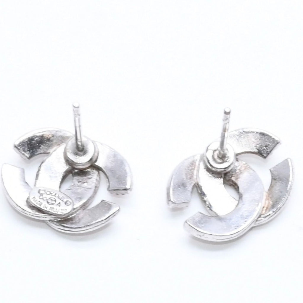 Chanel Earrings CC Logo Silver Metal — view 7