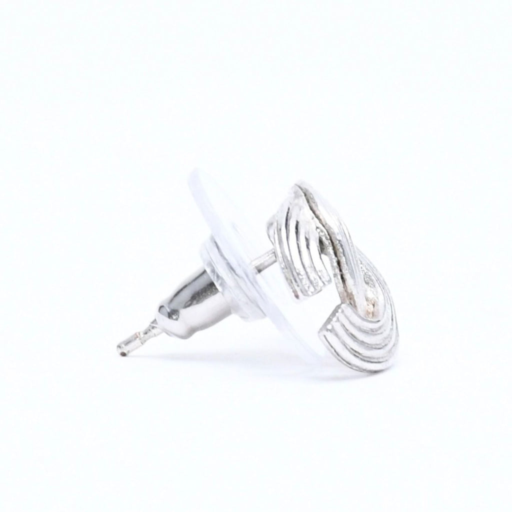 Chanel Earrings CC Logo Silver Metal — view 4