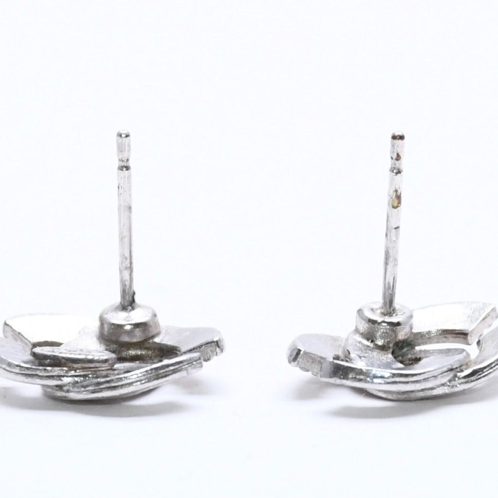 Chanel Earrings CC Logo Silver Metal — view 8