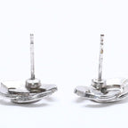 Chanel Earrings CC Logo Silver Metal — view 8