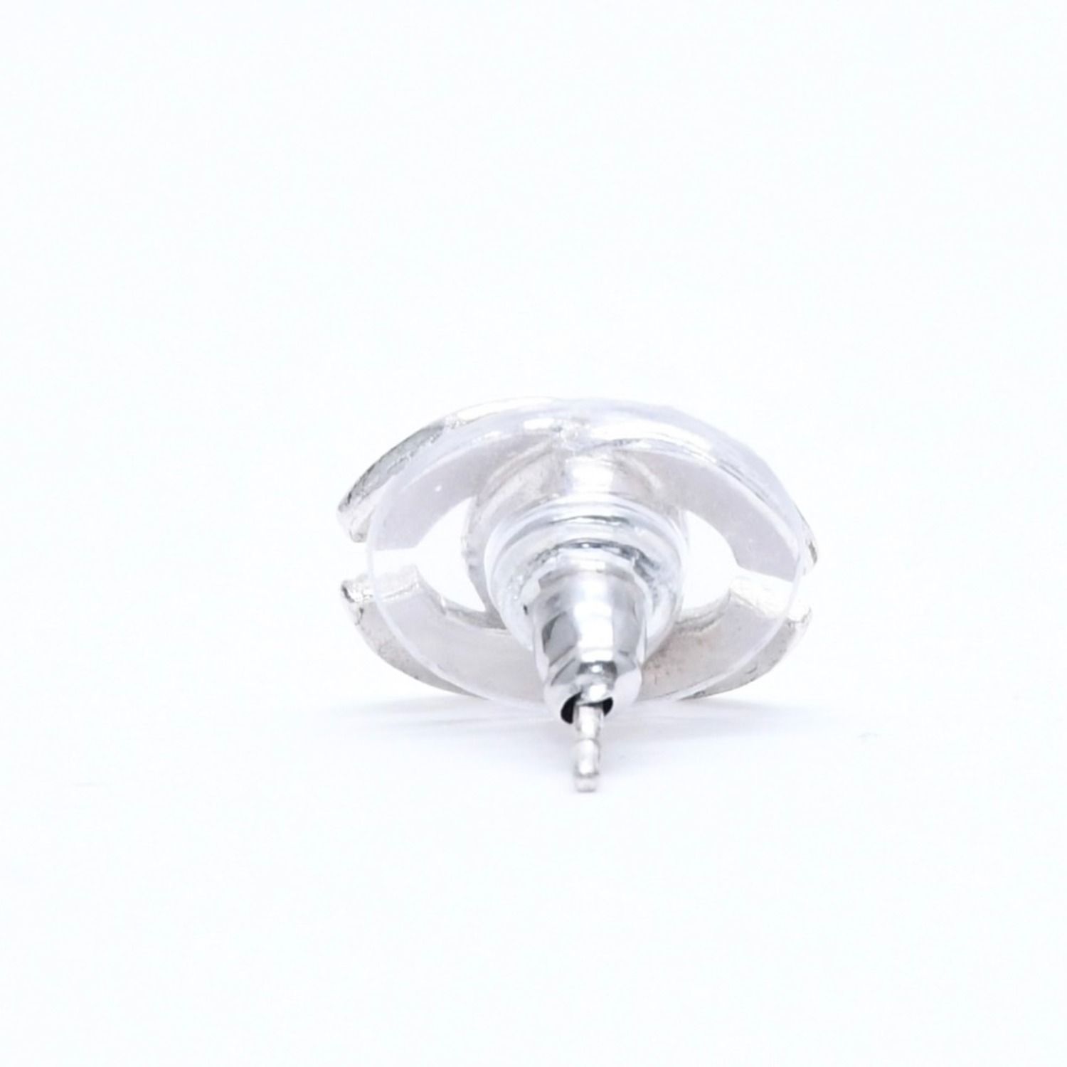 Chanel Earrings CC Logo Silver Metal — view 6