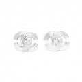 Chanel Earrings CC Logo Silver Metal