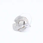 Chanel Earrings CC Logo Silver Metal — view 2