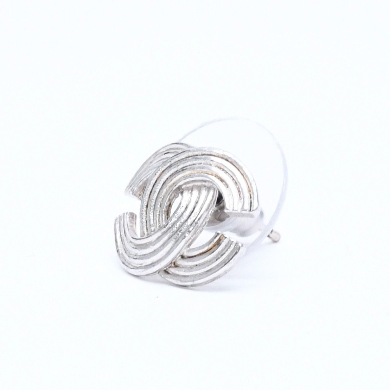 Chanel Earrings CC Logo Silver Metal — view 2