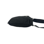 Prada Triangle Logo Tessuto Pocono Nylon Leather Shoulder Bag Crossbody Black — view 6