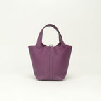 Hermes Picotin Lock PM 18 PM Tote Bag Taurillon Clemence Tosca Pink Silver — view 3