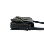 Celine Macadam Blason Pattern Triomphe Logo Leather Shoulder Bag Pochette Black — view 6
