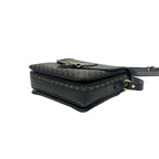 Celine Macadam Blason Pattern Triomphe Logo Leather Shoulder Bag Pochette Black — view 8