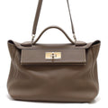 Hermes Sac Vanquatre 29 24/24 Shoulder Bag Evercolor Veau Swift Etoupe Palladium