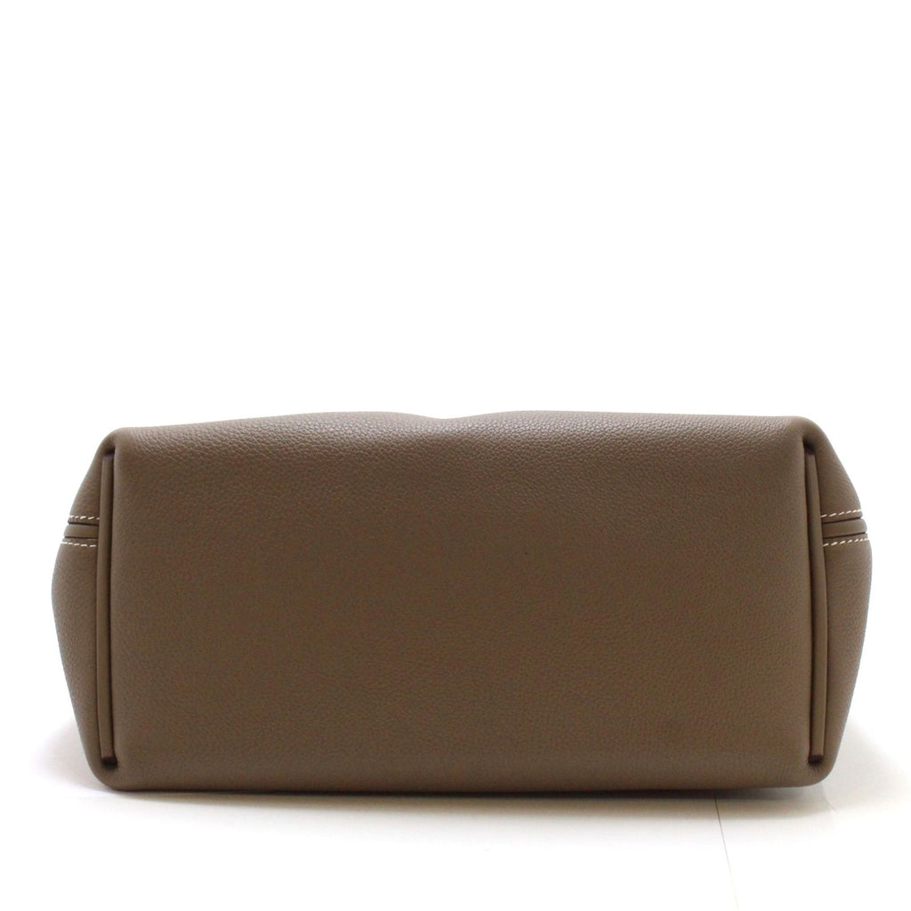 Hermes Sac Vanquatre 29 24/24 Shoulder Bag Evercolor Veau Swift Etoupe Palladium — view 8