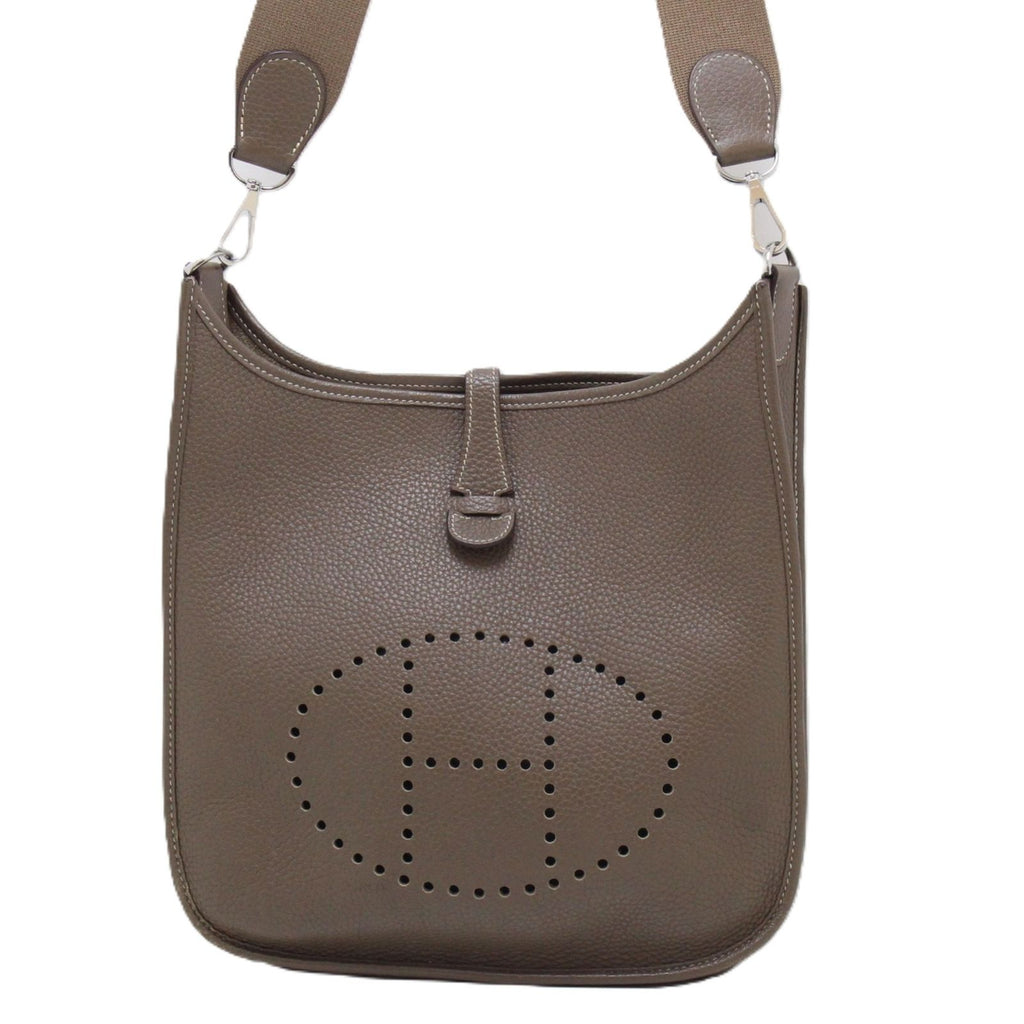 Hermes Evelyne III Trois PM Shoulder Bag Taurillon Clemence Etoupe Palladium