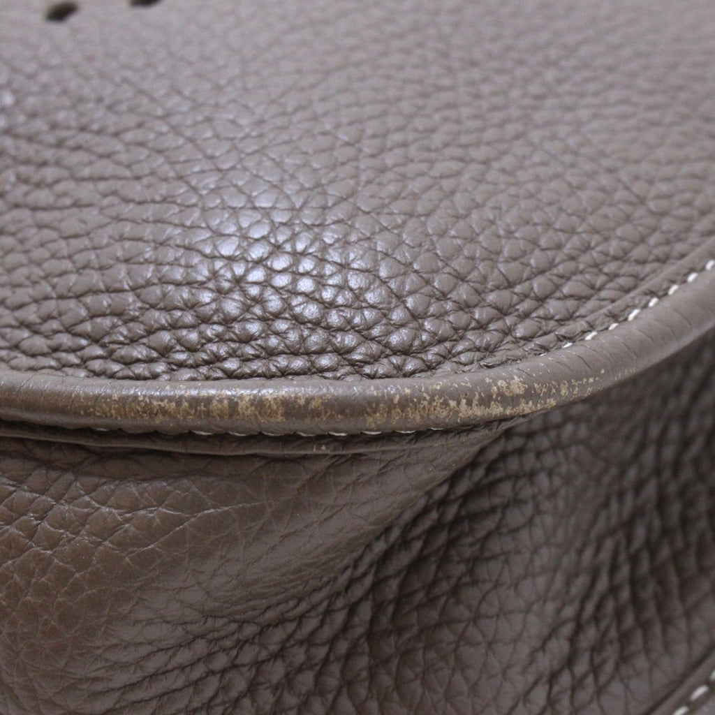 Hermes Evelyne III Trois PM Shoulder Bag Taurillon Clemence Etoupe Palladium — view 6