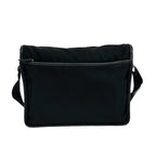 Prada Triangle Logo Tessuto Nylon Saffiano Leather Shoulder Bag Crossbody Black — view 3