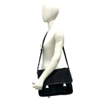 Prada Triangle Logo Tessuto Nylon Saffiano Leather Shoulder Bag Crossbody Black — view 2