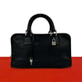 Loewe Amazona 28 Anagram Logo Leather Mini Boston Bag Tote Black