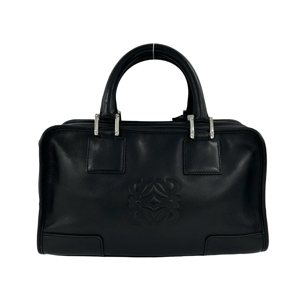 Loewe Amazona 28 Anagram Logo Leather Mini Boston Bag Tote Black — view 3