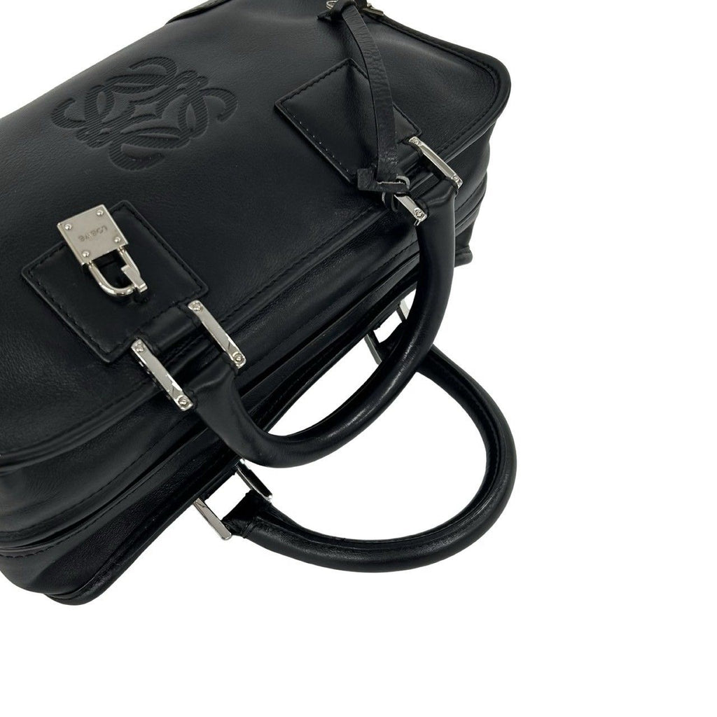 Loewe Amazona 28 Anagram Logo Leather Mini Boston Bag Tote Black — view 4
