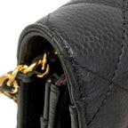 Chanel Wallet on Chain Quilted Caviar Leather Black Gold Shoulder Bag — view 6