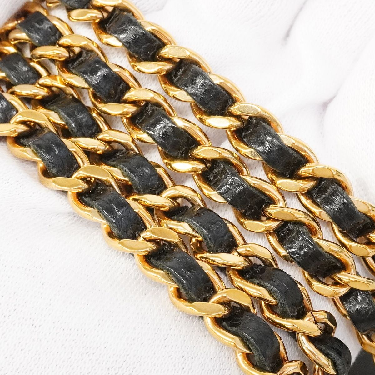 Chanel Wallet on Chain Quilted Caviar Leather Black Gold Shoulder Bag — view 7