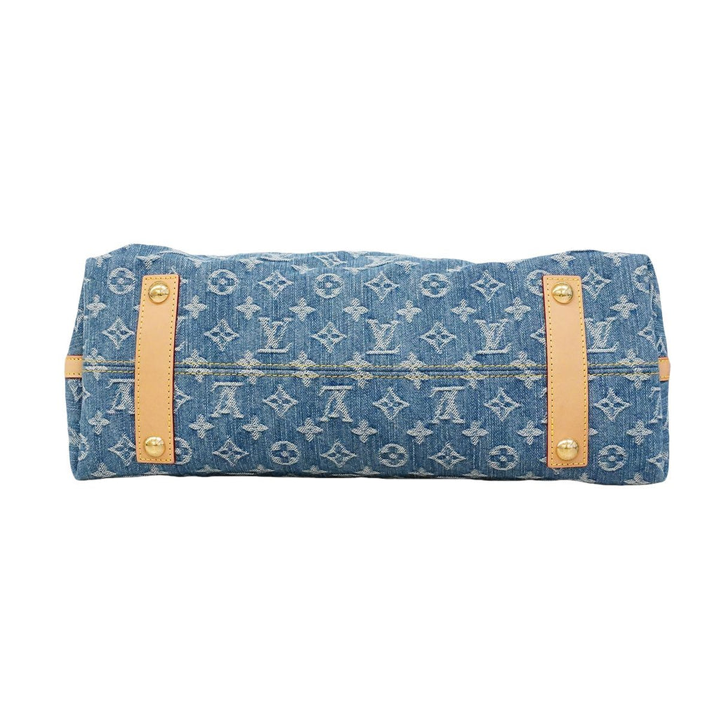Louis Vuitton Shoulder Bag Monogram Denim Carryall NM MM Blue — view 3