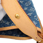 Louis Vuitton Shoulder Bag Monogram Denim Carryall NM MM Blue — view 8