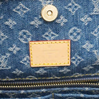 Louis Vuitton Shoulder Bag Monogram Denim Carryall NM MM Blue — view 5