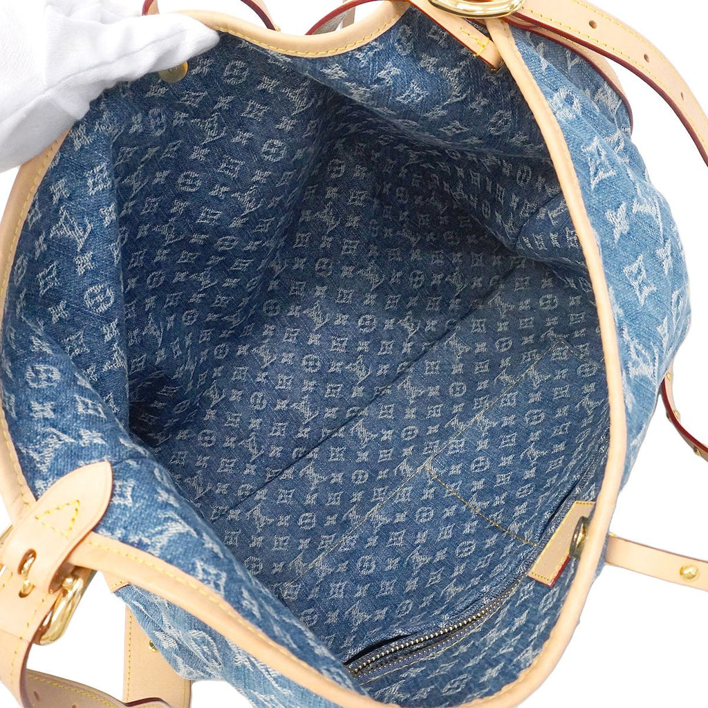 Louis Vuitton Shoulder Bag Monogram Denim Carryall NM MM Blue — view 4