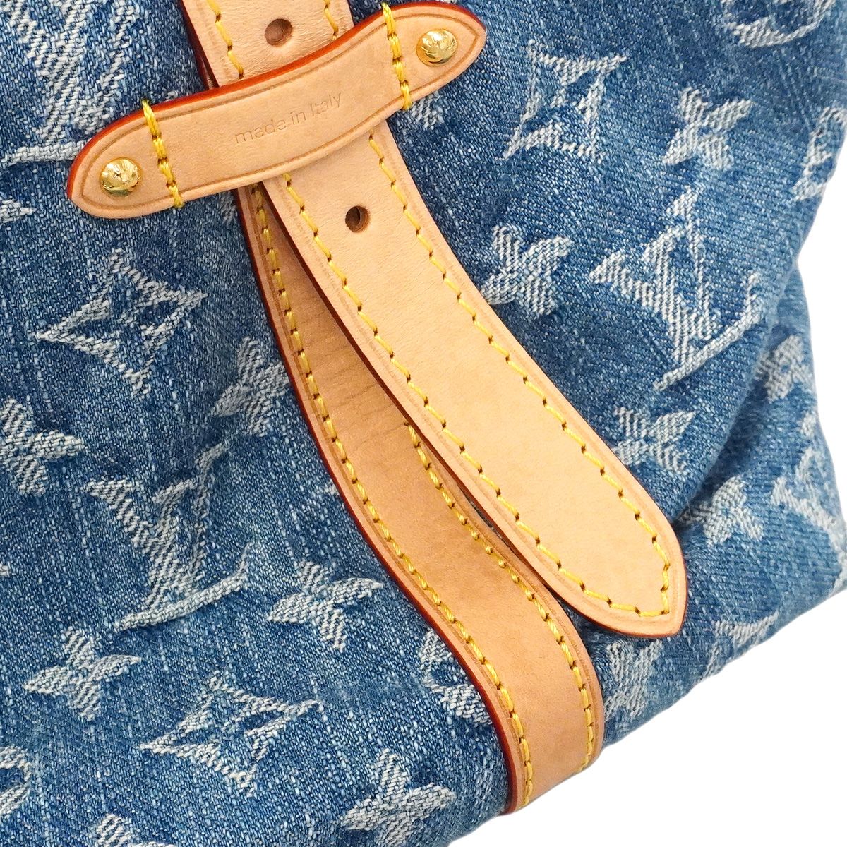 Louis Vuitton Shoulder Bag Monogram Denim Carryall NM MM Blue — view 7