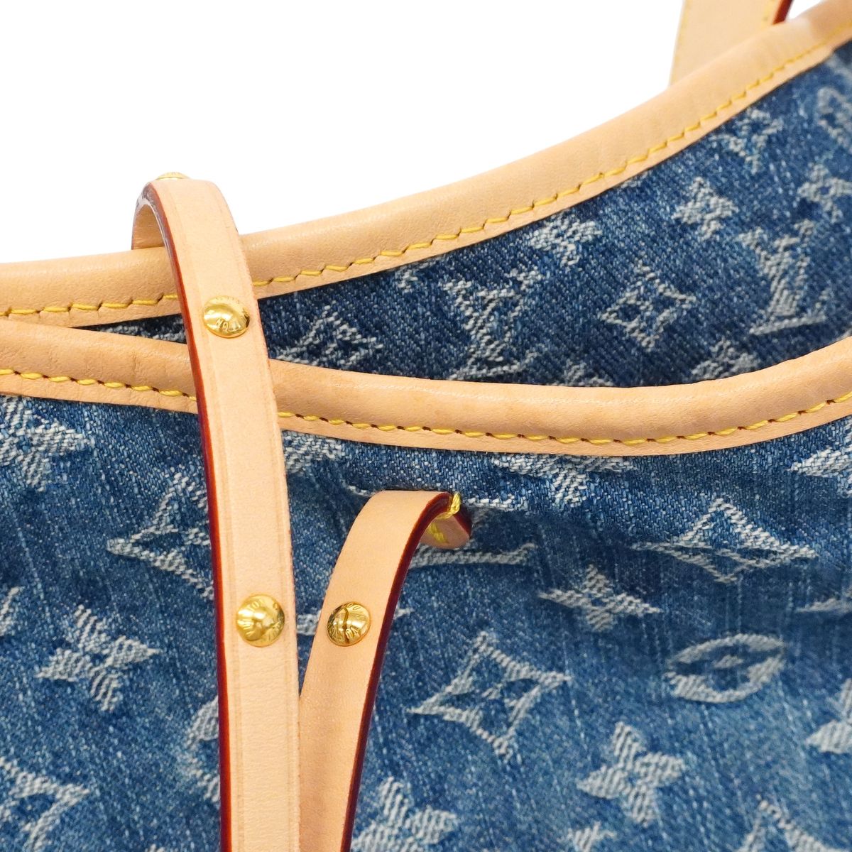 Louis Vuitton Shoulder Bag Monogram Denim Carryall NM MM Blue — view 6