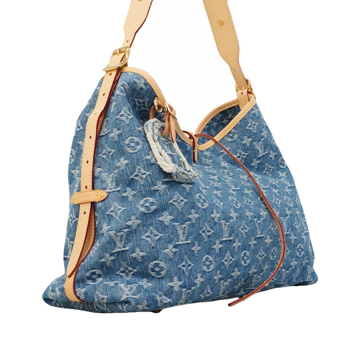 Louis Vuitton Shoulder Bag Monogram Denim Carryall NM MM Blue — view 2