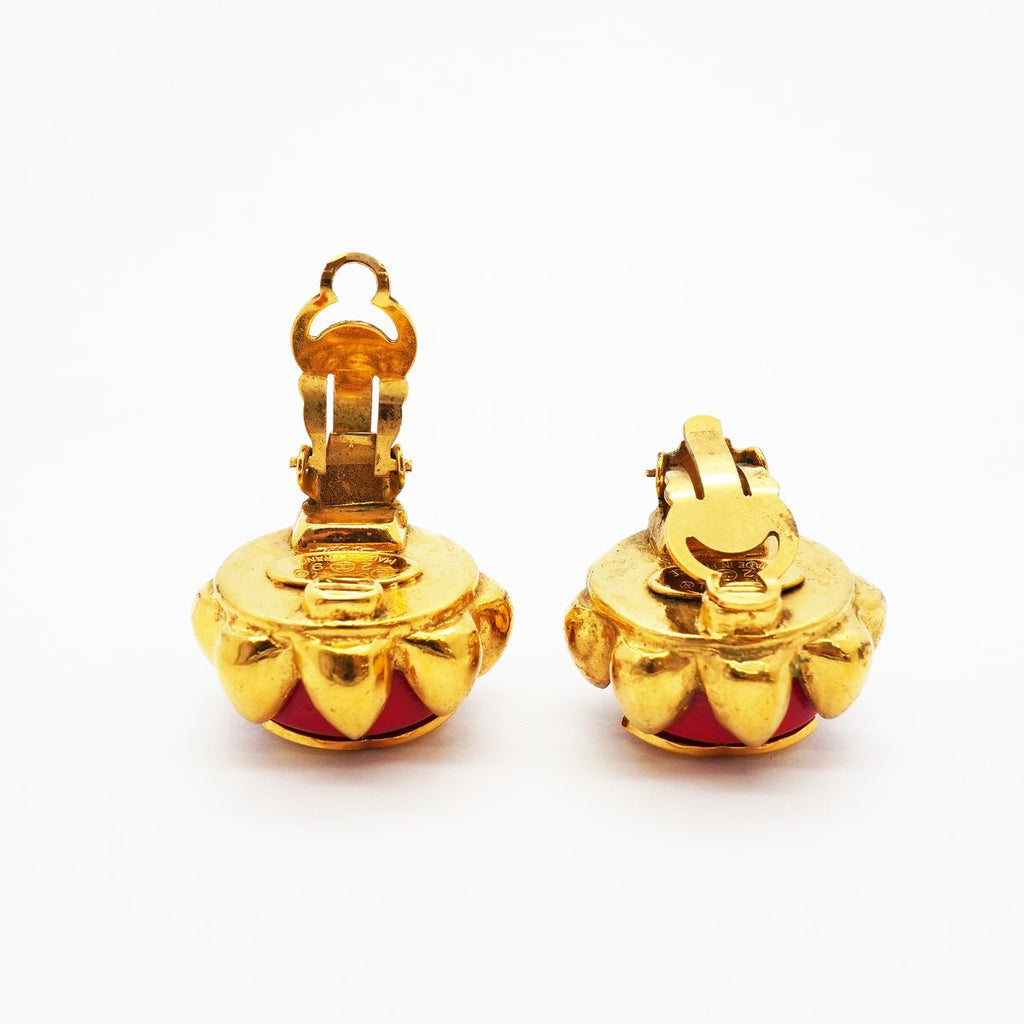 Chanel Earrings Vintage CC Logo Gold Plated — view 3