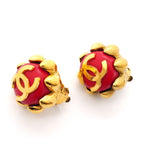Chanel Earrings Vintage CC Logo Gold Plated — view 2