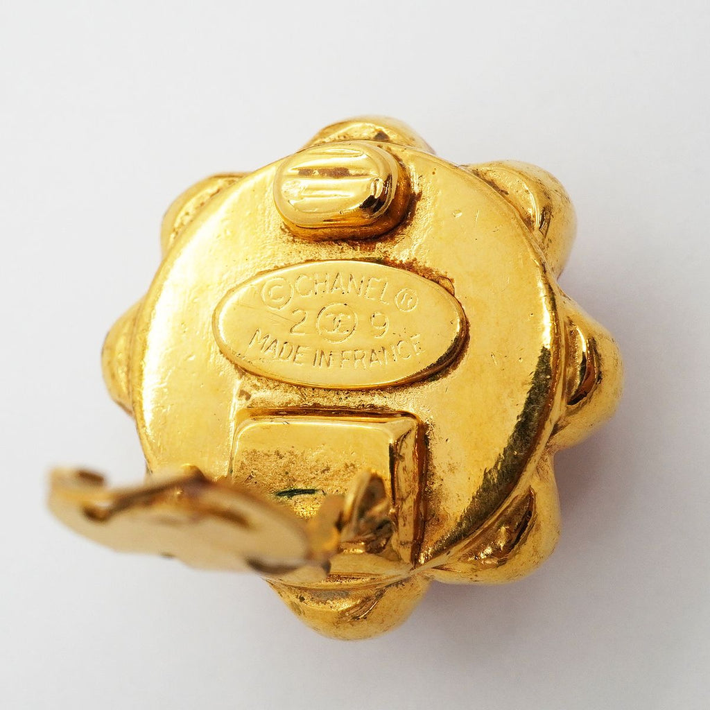 Chanel Earrings Vintage CC Logo Gold Plated — view 4