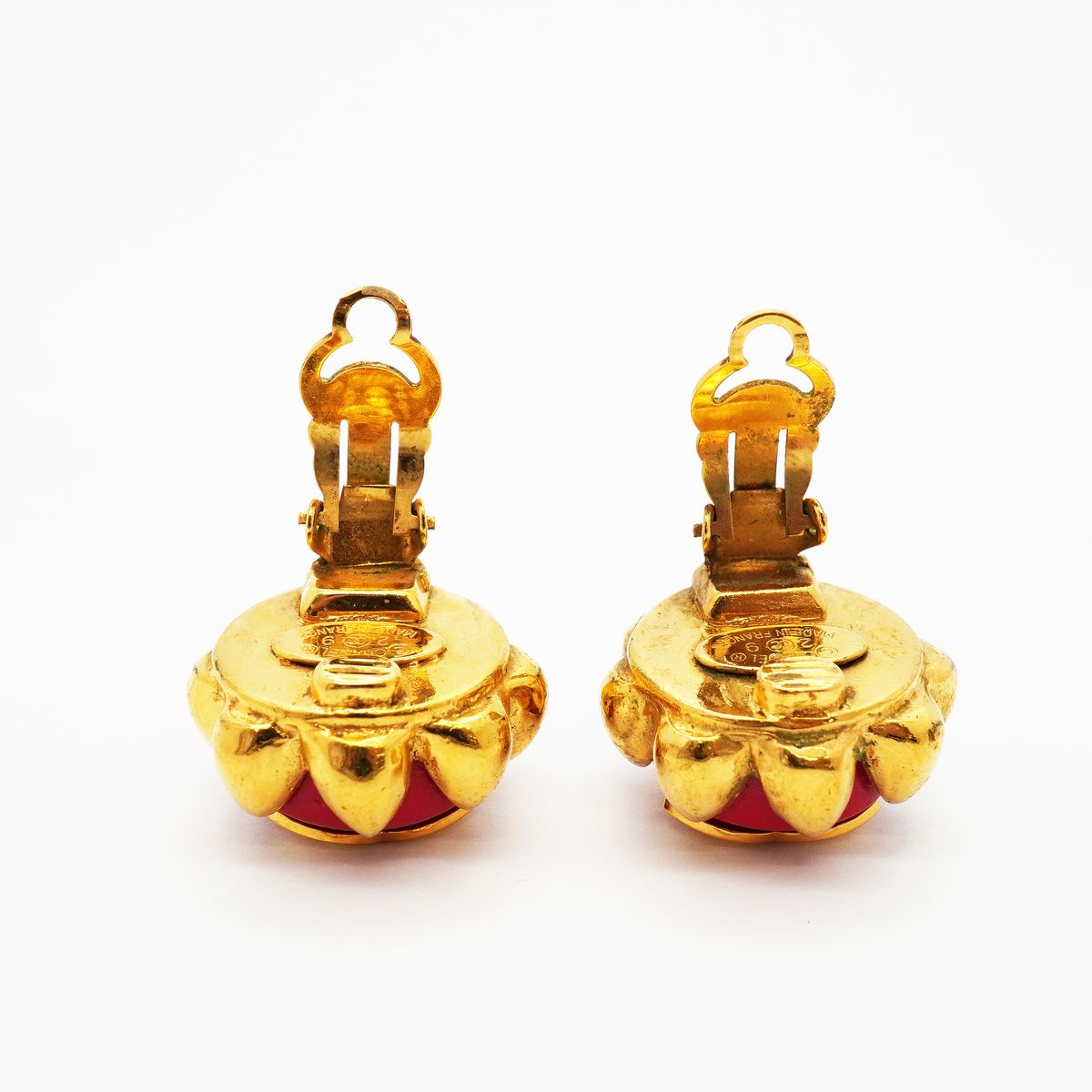 Chanel Earrings Vintage CC Logo Gold Plated — view 6