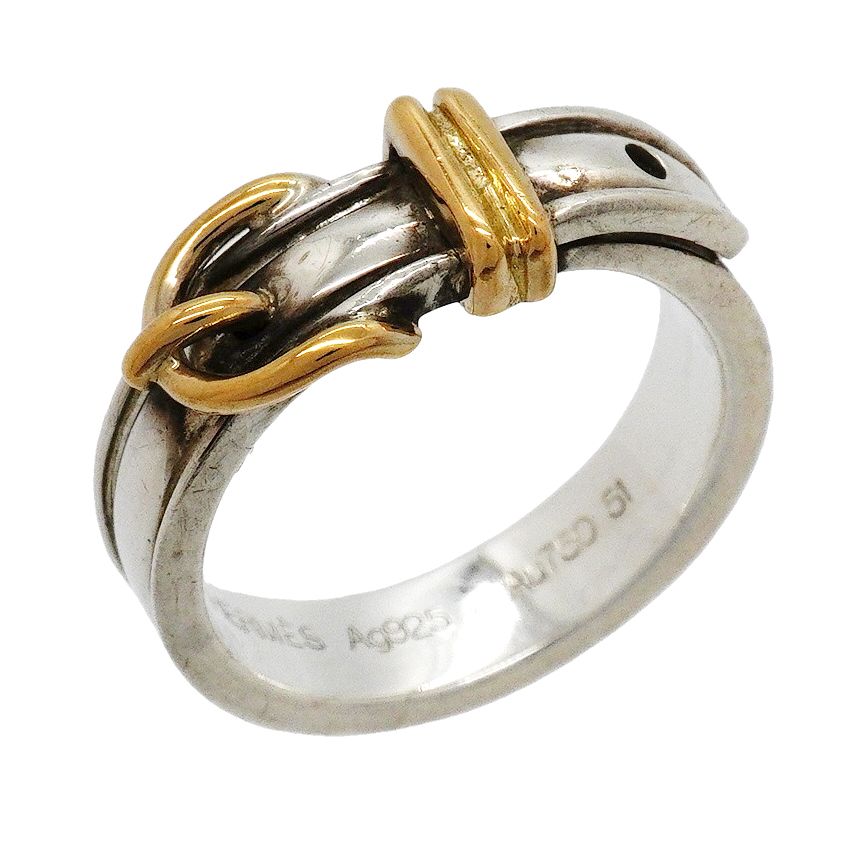 Hermes Ring Ceinture 18k Yellow Gold 925 Sterling Silver