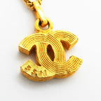 Chanel Necklace Vintage CC Logo Gold Plated Rhinestone — view 5