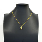 Chanel Necklace Vintage CC Logo Gold Plated Rhinestone — view 6