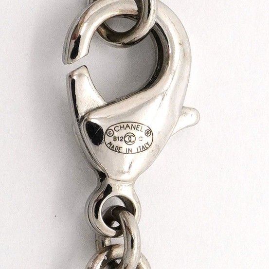 Chanel Necklace CC Logo Camellia Metal Rhinestone Silver — view 5