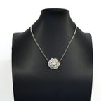 Chanel Necklace CC Logo Camellia Metal Rhinestone Silver — view 6