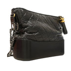 Chanel Shoulder Bag Gabrielle Leather Black Gold Silver — view 2