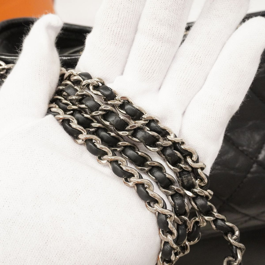Chanel Shoulder Bag Gabrielle Leather Black Gold Silver — view 7