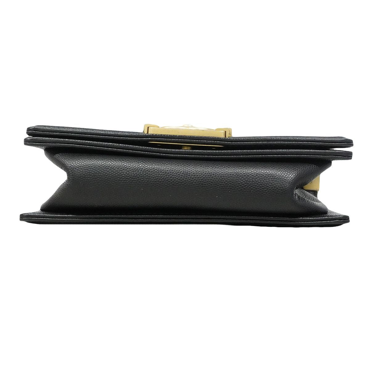 Chanel Shoulder Bag Boy Caviar Leather Black Gold — view 3