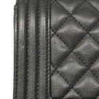 Chanel Shoulder Bag Boy Caviar Leather Black Gold — view 8