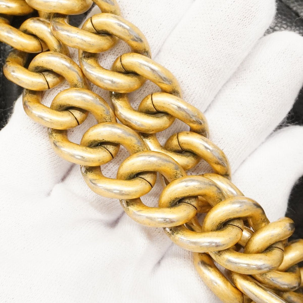 Chanel Shoulder Bag Boy Caviar Leather Black Gold — view 7